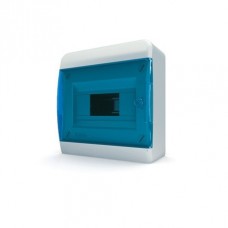 Tekfor бокс навесной 8 мод. IP41, прозрачная синяя дверца