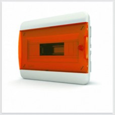 Tekfor бокс встраиваемый 8 мод. IP41, прозрачная оранжевая дверца