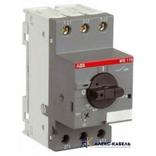ABB автоматический выключатель MS116-4.0 50 кА с регулир. тепловой защитой 2,5A-4,0А Класс тепл. расцепит. 10 