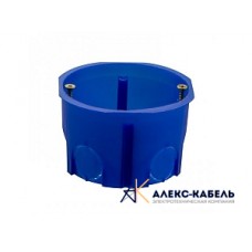 Коробка установочная КМТ-010-002 для твердых стен, 60х40, полипропилен, синяя, винты, IP20 EKF