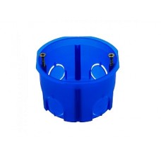 Коробка установочная КМТ-010-033 для твердых стен, 68х45, полипропилен, синяя, винты, IP20 EKF